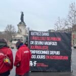 Parisdə jurnalist qadınlara dəstək aksiyası